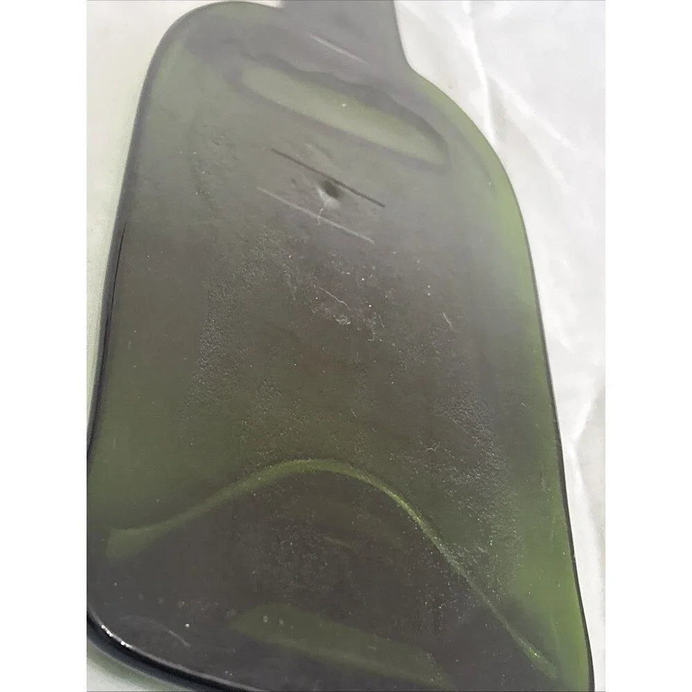 Flattened Slumped Green Wine Bottle Cheese Tray Or Wall Decor